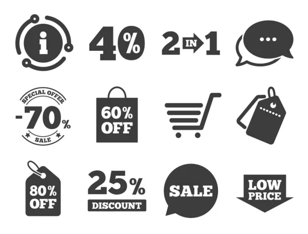 Sale discounts icon. Shopping, deal signs. Vector — Stock Vector