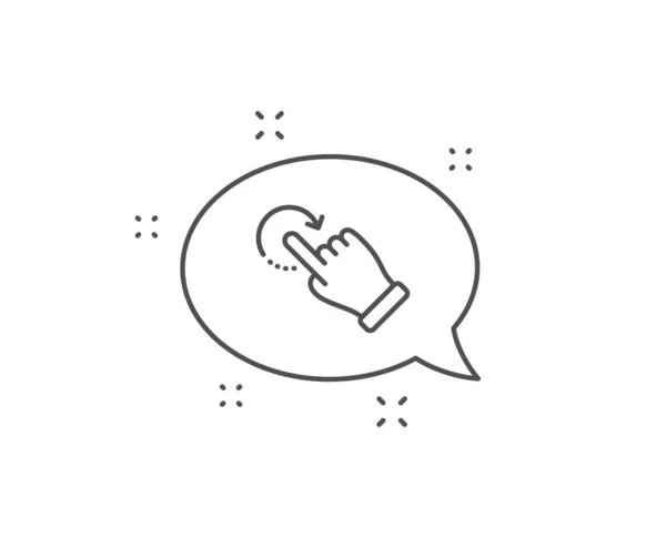 Reotation gesture line icon. Вывеска со стрелкой. Проводи операцию. Вектор — стоковый вектор