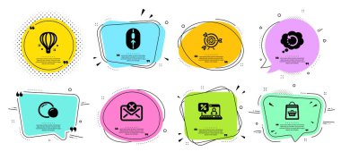 Bezelye, Yukarı kaydırın ve Balon simgeleri ayarlayın. Postaları, Çevrimiçi satın alma ve Hedef işaretlerini reddedin. Vektör