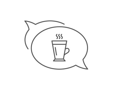 Latte satır simgesi. Sıcak Kahve veya Çay işareti. Vektör