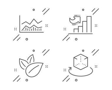 Organik ürün, Büyüme grafiği ve Ticaret bilgi grafiği simgeleri ayarlayın. Artırılmış gerçeklik işareti. Vektör