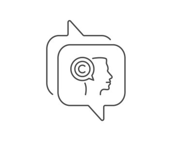 Telif hattı simgesi. Yazar kişi işareti. Vektör