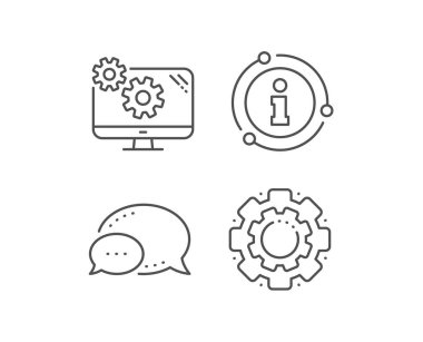 Ayarlar satır simgesi. Cogwheel mühendislik araç işareti. Vektör