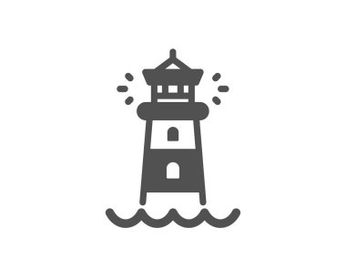 Deniz feneri simgesi. Projektör kulesi tabelası. Beacon. Vektör