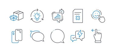 Smartphone, Idea, Silme gibi bir dizi teknoloji simgesi. Vektör