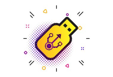 Usb işaret simgesi. Usb flash sürücü çubuk sembolü. Vektör