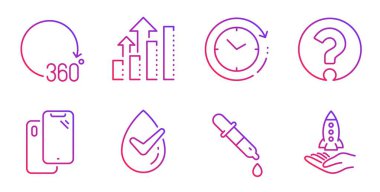 Analiz grafiği, dermatolojik testler ve zaman değişim simgeleri hazır. Vektör