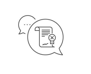 Sertifika satırı simgesini reddet. Belge işaretini reddet. Vektör