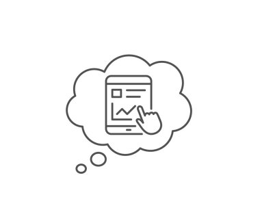 Online eğitim hattı simgesi. Tablet PC işareti. Vektör