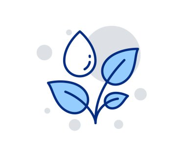 Bitkiler sulama hattı simgesi. Çiy işareti bırakır. Vektör