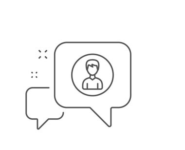 Kullanıcı satırı simgesi. Erkek Profil işareti. Vektör