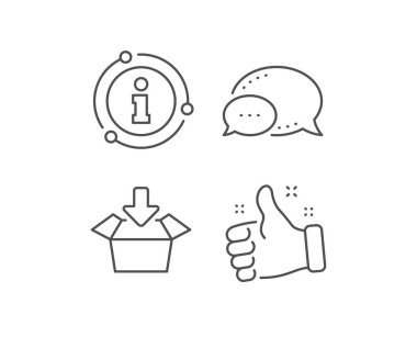 Kutu satırı simgesini alın. Teslimat paketi tabelasını açın. Kargo paketi. Vektör