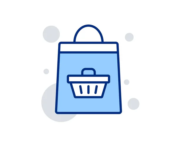 Shopping Bag Line Symbol. Supermarkteinkaufsschild. Vektor — Stockvektor