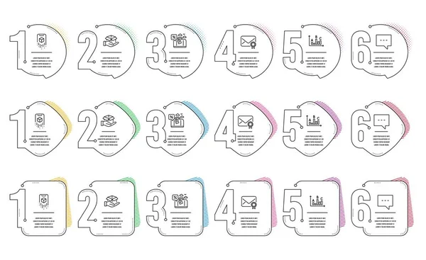 Préstamo de viaje, caja fuerte y conjunto de iconos de Blog. Realidad aumentada, resultados de encuestas y señales de correo verificadas. Vector — Vector de stock