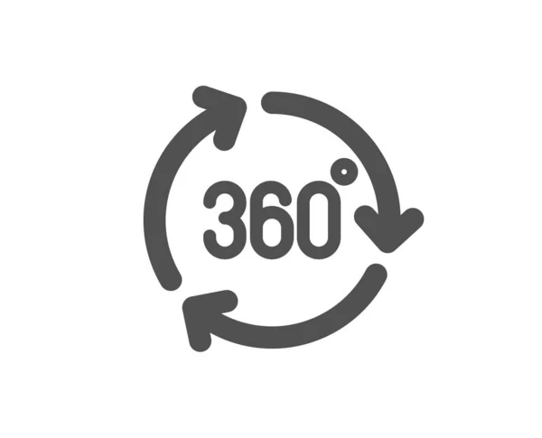 360-Grad-Symbol. vr Technologiesimulationszeichen. Panoramablick. Vektor — Stockvektor