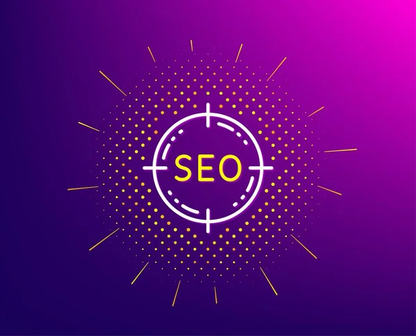 Icono de línea de objetivo Seo. Signo de optimización del motor de búsqueda. Vector — Vector de stock