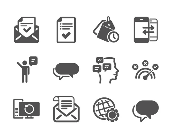 Set of Education icons, such as Time management, Approved checklist, Globe. Vector — Stock Vector