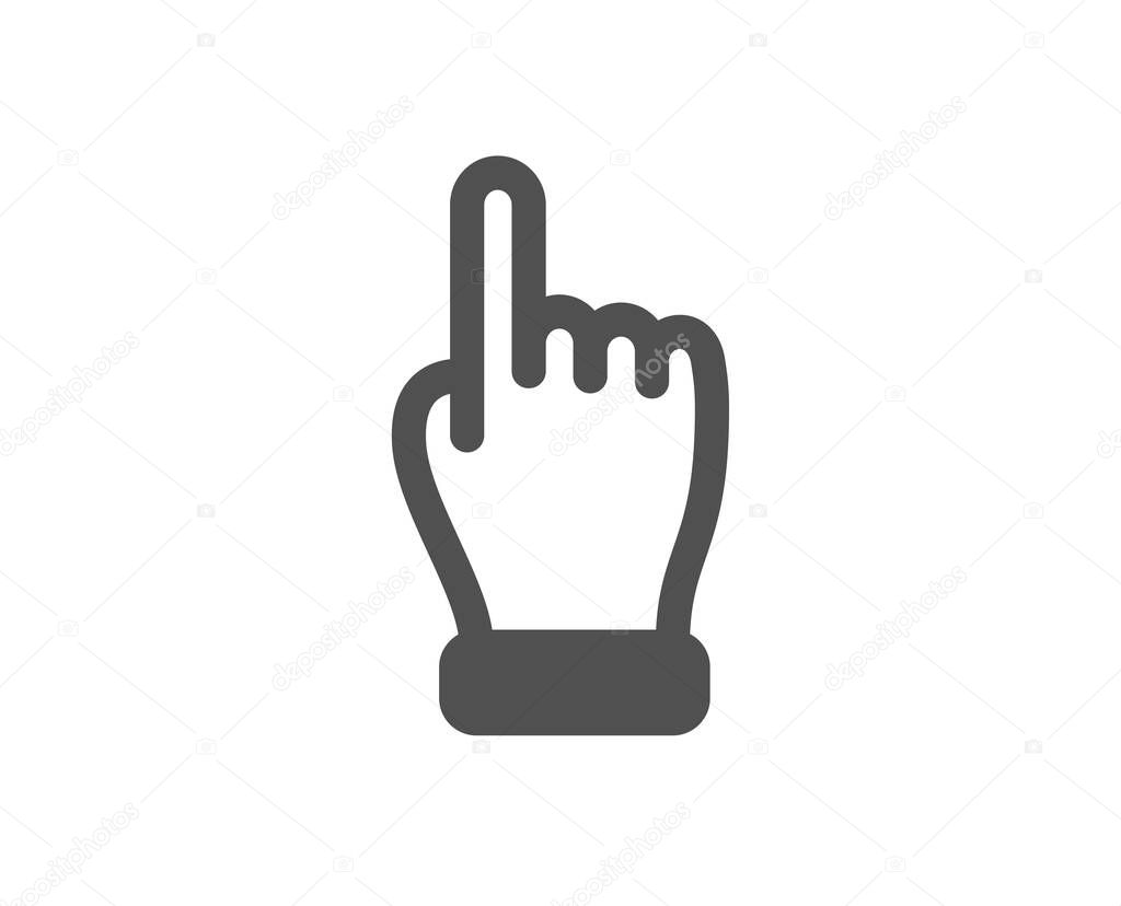 Click hand icon. One finger palm sign. Vector