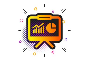 Sunum panosu simgesi. Rapor grafik işareti. Vektör