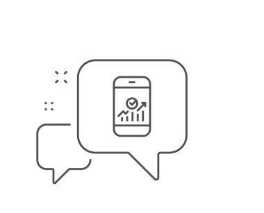 Akıllı Telefon Denetimi veya İstatistik ler satır simgesi. Vektör