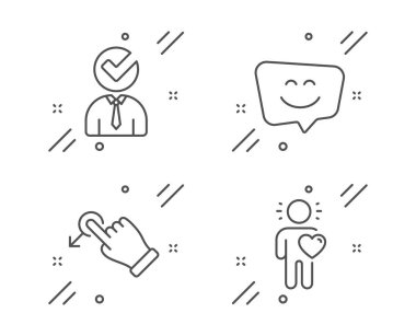 Gülen surat, kalkış ve boşluk simgeleri hazır. Arkadaş imzası. Sohbet, hareket, iş adamı konsepti. Sevgi. İnsanlar hazır. Vektör