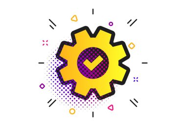 Servis simgesi. Kene işaretli çark. Vektör