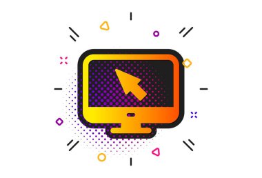 Bilgisayar veya Monitör simgesi. Fare imleci işareti. Vektör