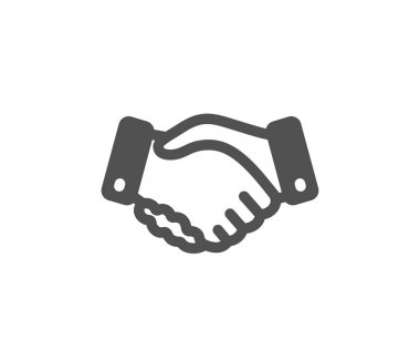 Çalışanların el sıkışma simgesi. El hareketi işareti. Vektör