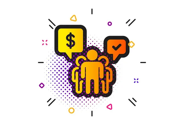 Icono de trabajo en equipo. Señal de chat de empleados. Valor básico. Vector — Vector de stock