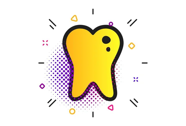 Caries tooth sign icon. Dental care symbol. Vector — Stock Vector
