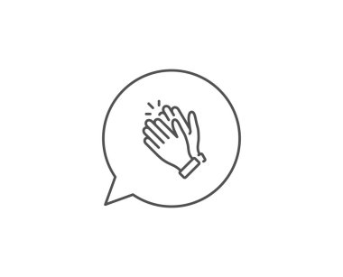 Alkışlama elleri çizgi simgesi. Alkış işareti. Vektör