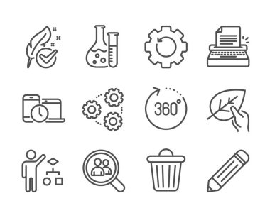 Kalem, Arama çalışanları, Algoritma gibi bilim simgeleri. Vektör