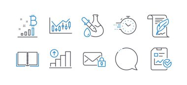 Zamanlayıcı, Tüy, Grafik çizelgesi gibi Eğitim simgeleri. Vektör