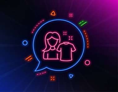 Temiz gömlek çizgi simgesi. Çamaşır tshirt işareti. Giyim temizleyici. Vektör