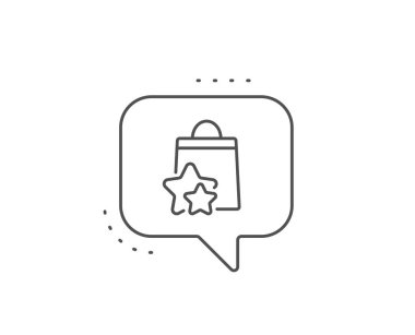 Sadakat puanları satır simgesi. Bonus çantalar. İndirim programı. Vektör