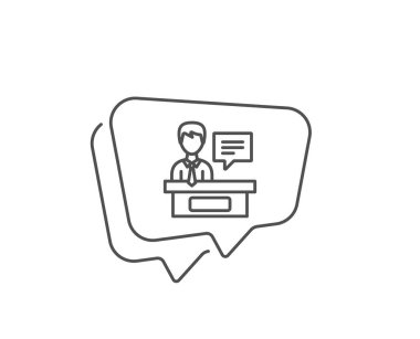 Katılımcılar satır simgesi. Bilgi masası tabelası. Vektör