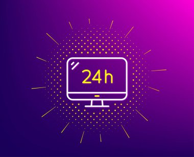 24 saat servis satırı simgesi. Destek işaretini arayın. Vektör