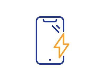 Akıllı telefon şarj hattı simgesi. Telefon şarj işareti. Mobil cihaz. Vektör