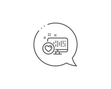 Kalp çizgisi simgesi. Tabela gibi favori. Vektör