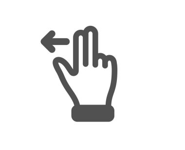 Dokunmatik ekran jest simgesi. Sol ok işaretini kaydırın. Geçiş hareketi. Vektör