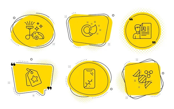 Smartphone broken, Job interview and Loyalty tags icons set. Vector — Stock Vector