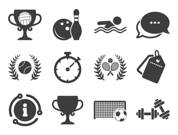 Jeux de sport, icône de fitness. Football, tennis. Vecteur — Image vectorielle