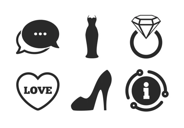 Ikona svatebních šatů. Ženský symbol bot. Vektorové — Stockový vektor