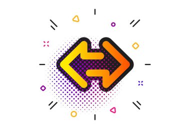 Senkronize oklar simgesi. İletişim ok uçları. Vektör