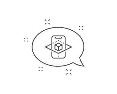 Artırılmış gerçeklik telefon hattı simgesi. Vr simülasyon işareti. 3d küp. Vektör