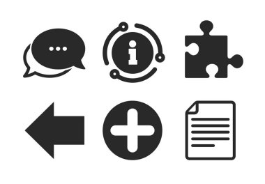 Artı daire ve bulmaca işaretleri. Dosya, ok. Vektör