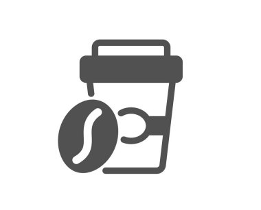 Paket kahve ikonu. Sıcak latte tabelası. Çay fincanı. Vektör