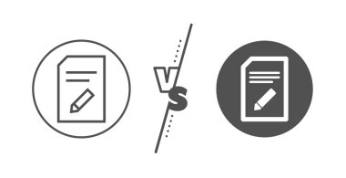 Belge satırını Düzenle simgesi. Dosya işareti. Vektör