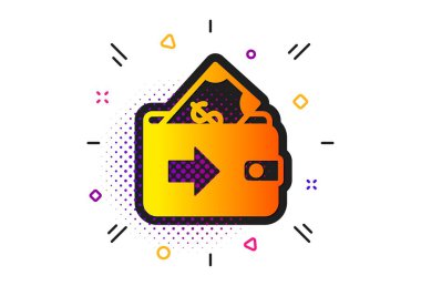 Cüzdan simgesi. Para ödeme işareti. Vektör