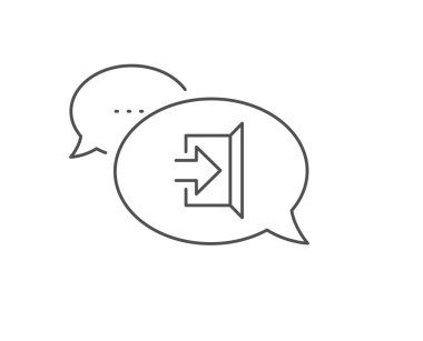 Çıkış çizgisi simgesi. Açık kapı tabelası. Vektör